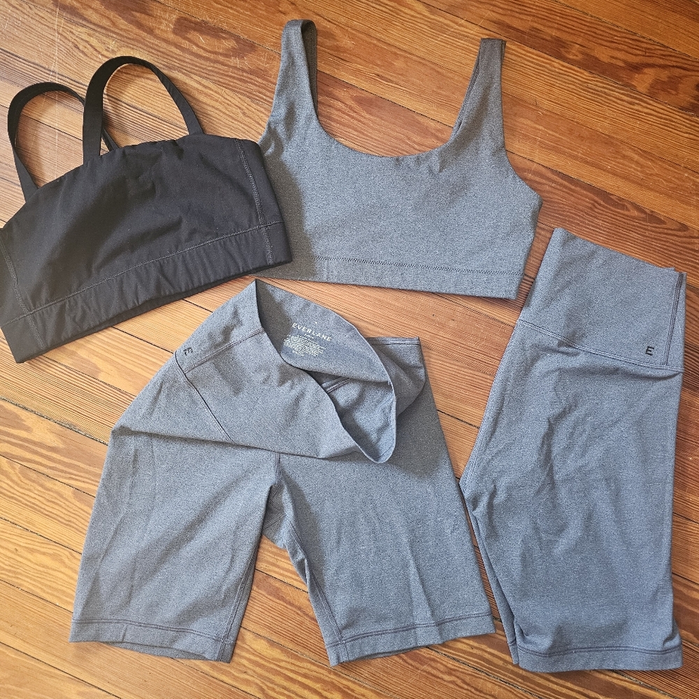 Everlane Gray and Black Activewear Set